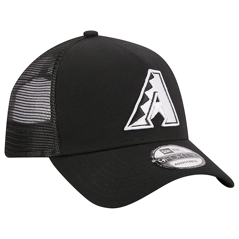 Men's New Era Black Arizona Diamondbacks A-Frame 9FORTY Trucker Adjustable Hat