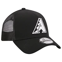 Men's New Era Black Arizona Diamondbacks A-Frame 9FORTY Trucker Adjustable Hat