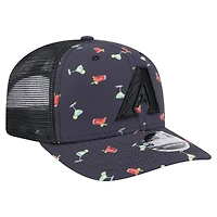 Casquette extensible à bouton-pression New Era noire Arizona Diamondbacks Adventure Drinks Pattern 9SEVENTY pour homme