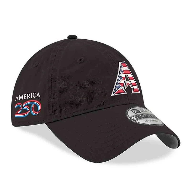 Men's New Era Black Arizona Diamondbacks America 250 9TWENTY Adjustable Hat