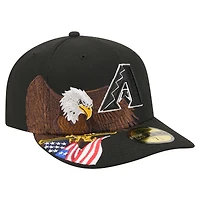 Men's New Era Black Arizona Diamondbacks Americana Bald Eagle Pre-Curved 59FIFTY Fitted Hat