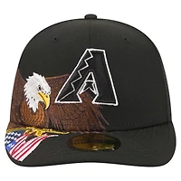Men's New Era Black Arizona Diamondbacks Americana Bald Eagle Pre-Curved 59FIFTY Fitted Hat