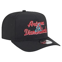 Men's New Era Black Arizona Diamondbacks Chainstitch 9FIFTY A-Frame Snapback Hat