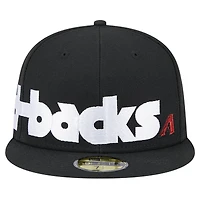 Men's New Era Black Arizona Diamondbacks Checkered Undervisor 59FIFTY Fitted Hat