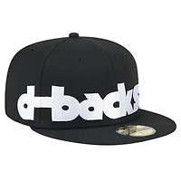 Men's New Era Black Arizona Diamondbacks Checkered Undervisor 59FIFTY Fitted Hat