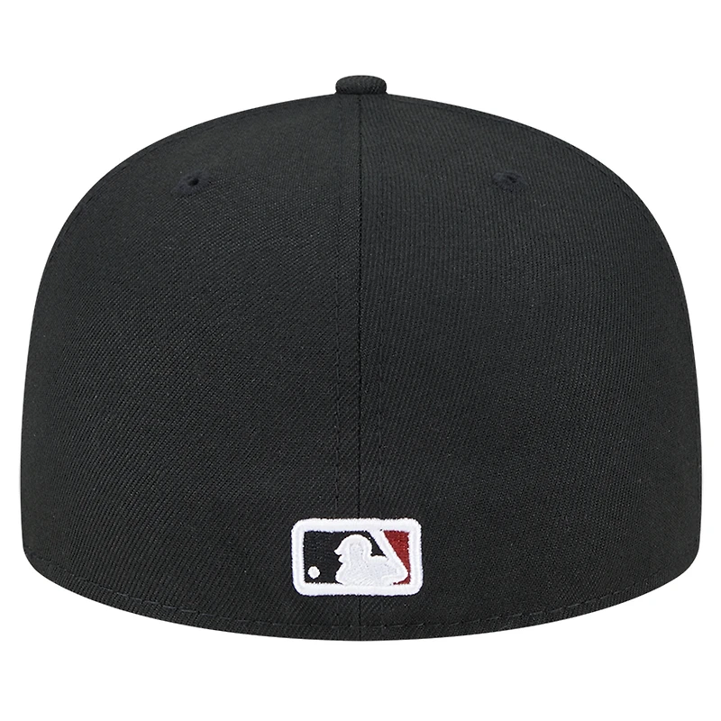 Men's New Era Black Arizona Diamondbacks Checkered Undervisor 59FIFTY Fitted Hat