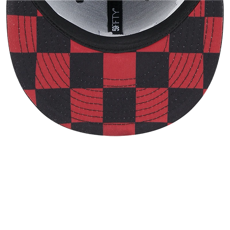 Men's New Era Black Arizona Diamondbacks Checkered Undervisor 59FIFTY Fitted Hat