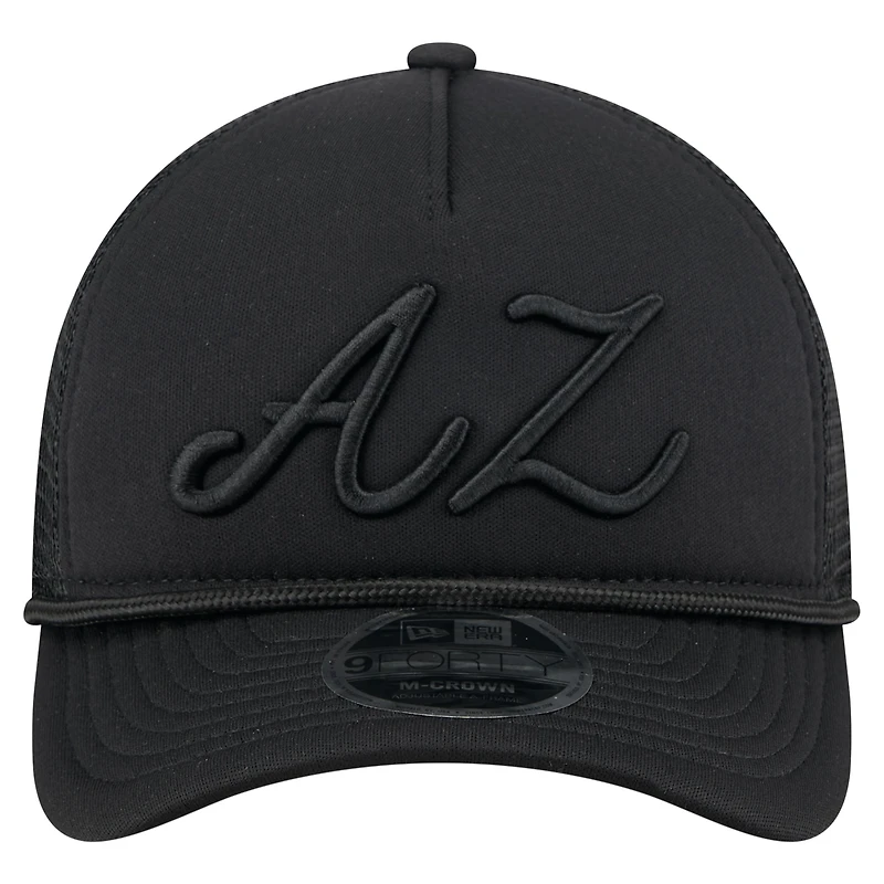 Casquette camionneur ajustable 9FORTY A-Frame M-Crown City Initial des Diamondbacks de l'Arizona pour homme New Era noire
