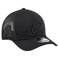 Casquette camionneur ajustable 9FORTY A-Frame M-Crown City Initial des Diamondbacks de l'Arizona pour homme New Era noire