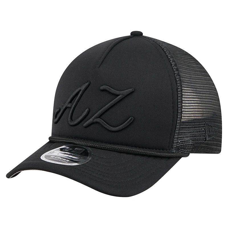 Casquette camionneur ajustable 9FORTY A-Frame M-Crown City Initial des Diamondbacks de l'Arizona pour homme New Era noire