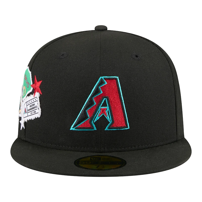 Men's New Era  Black Arizona Diamondbacks City Patch 59FIFTY Fitted Hat