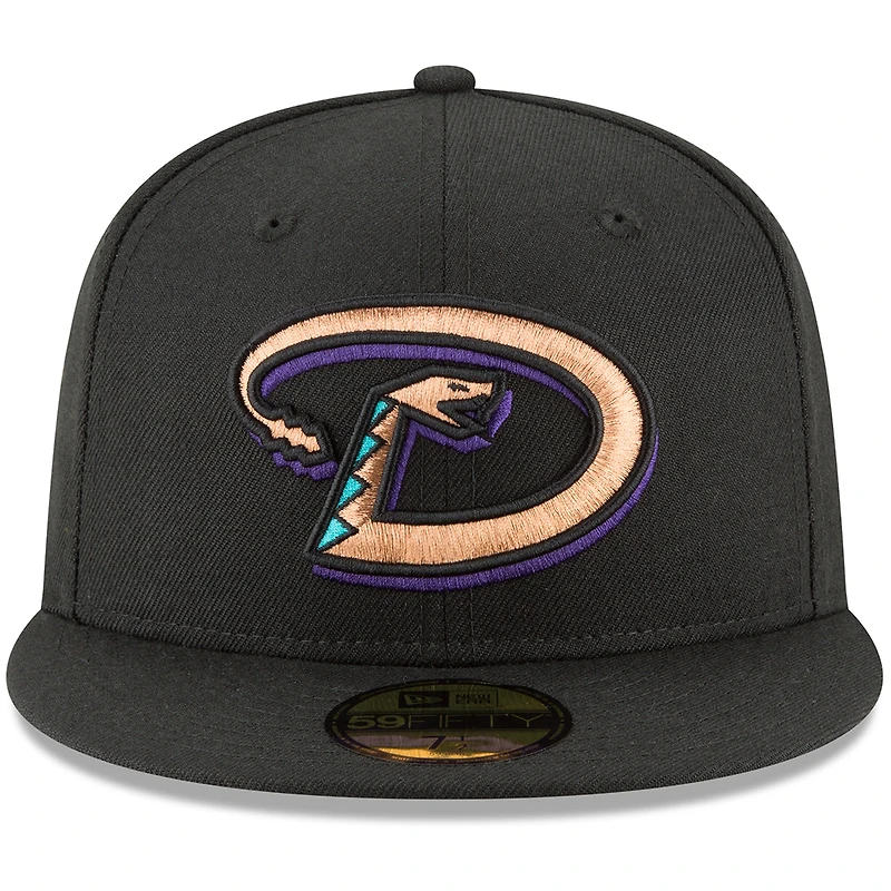Casquette ajustée 59FIFTY en laine noire de la collection Cooperstown des Diamondbacks l'Arizona New Era pour homme