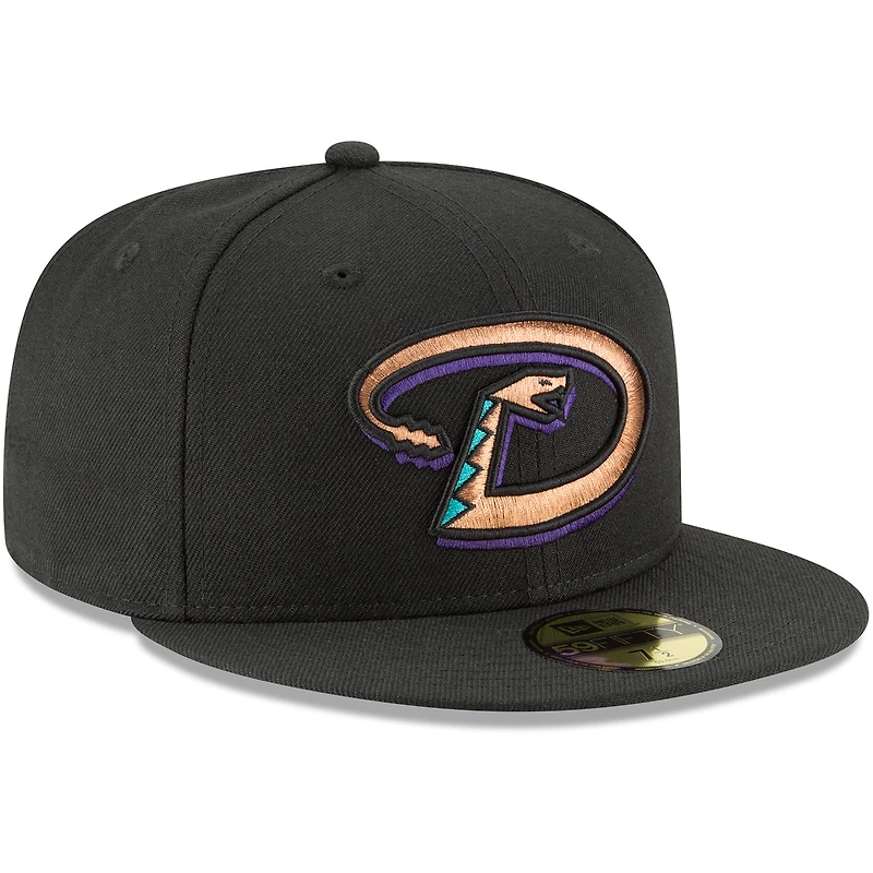 Casquette ajustée 59FIFTY en laine noire de la collection Cooperstown des Diamondbacks l'Arizona New Era pour homme
