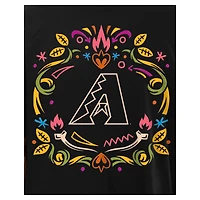 T-shirt noir New Era pour hommes des Diamondbacks de l'Arizona Día los Muertos