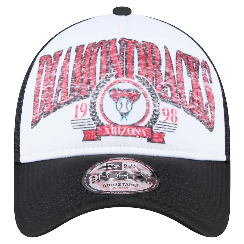 Casquette camionneur ajustable New Era noire 9FORTY A-Frame des Arizona Diamondbacks pour homme