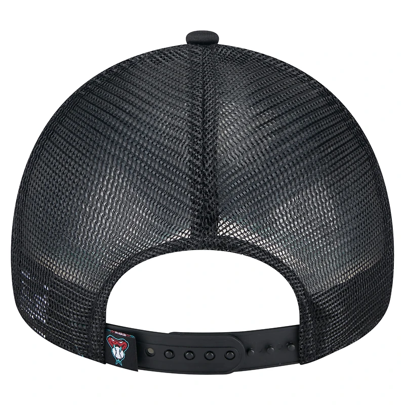 Casquette camionneur ajustable New Era noire 9FORTY A-Frame des Arizona Diamondbacks pour homme