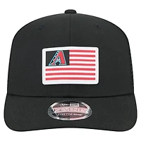 Men's New Era Black Arizona Diamondbacks Flag 9SEVENTY Stretch-Snap Hat