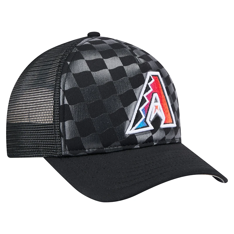 Men's New Era Black Arizona Diamondbacks Gradient 9FORTY A-Frame M-Crown Trucker Adjustable Hat
