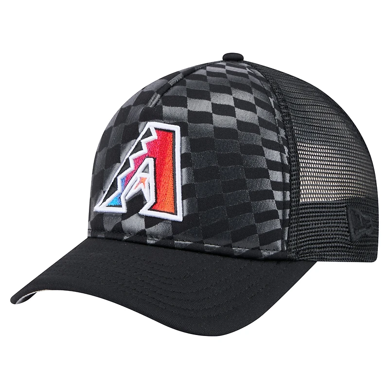 Men's New Era Black Arizona Diamondbacks Gradient 9FORTY A-Frame M-Crown Trucker Adjustable Hat