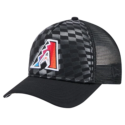 Men's New Era Black Arizona Diamondbacks Gradient 9FORTY A-Frame M-Crown Trucker Adjustable Hat