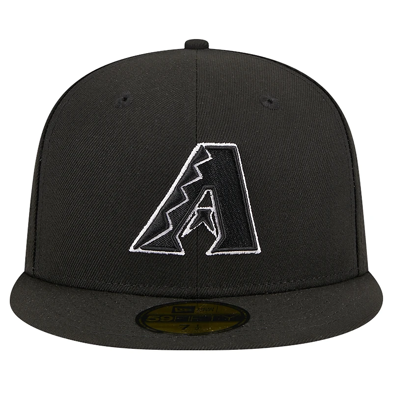 Casquette ajustée 59FIFTY noire avec logo des Diamondbacks de l'Arizona New Era pour hommes