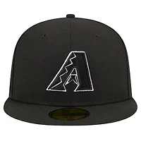 Casquette ajustée 59FIFTY noire avec logo des Diamondbacks de l'Arizona New Era pour hommes