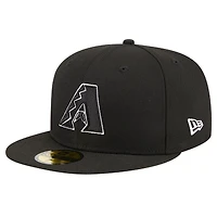 Casquette ajustée 59FIFTY noire avec logo des Diamondbacks de l'Arizona New Era pour hommes