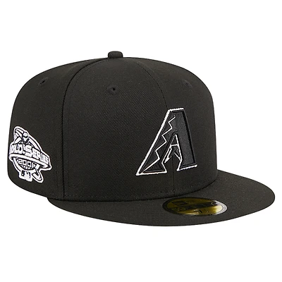 Casquette ajustée 59FIFTY noire avec logo des Diamondbacks de l'Arizona New Era pour hommes