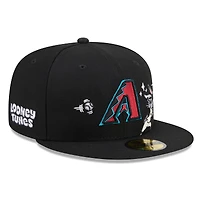 Casquette ajustée New Era 59FIFTY noire pour homme, motif Looney Tunes Bugs Bunny