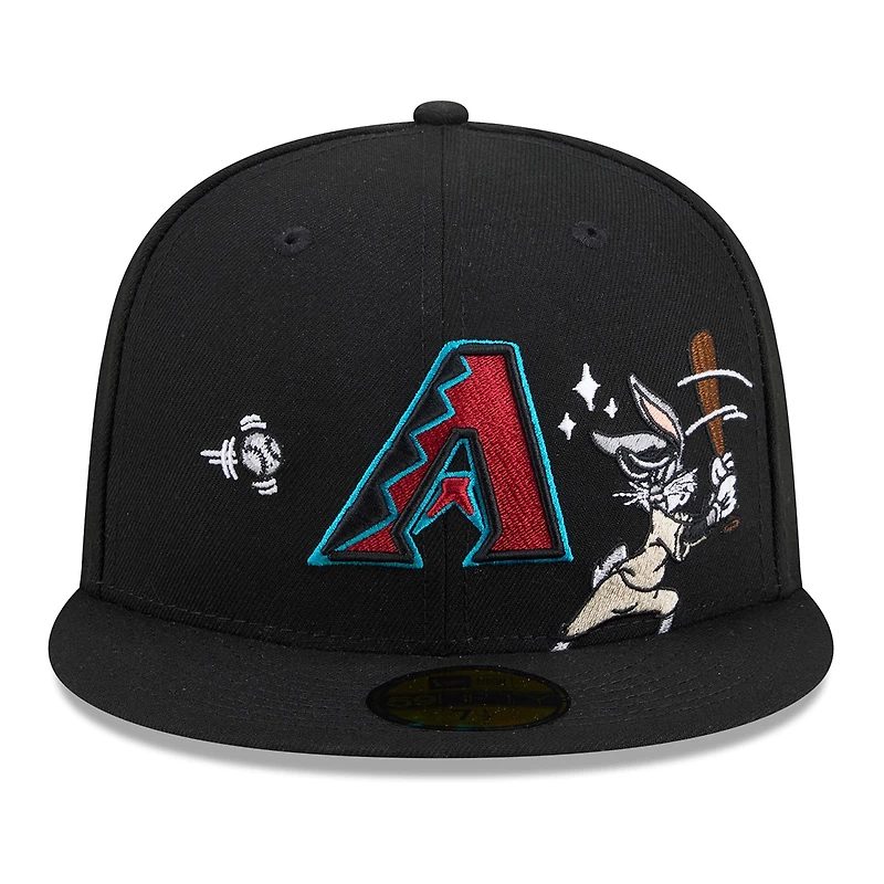 Men's New Era Black Arizona Diamondbacks Looney Tunes Bugs Bunny 59FIFTY Fitted Hat
