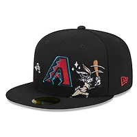Men's New Era Black Arizona Diamondbacks Looney Tunes Bugs Bunny 59FIFTY Fitted Hat