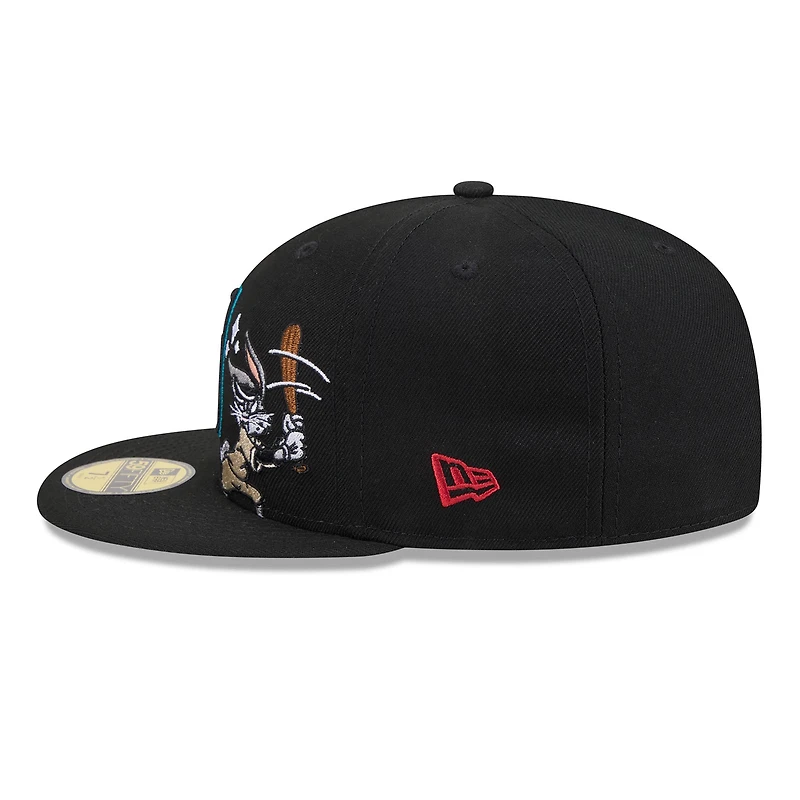 Casquette ajustée New Era 59FIFTY noire pour homme, motif Looney Tunes Bugs Bunny
