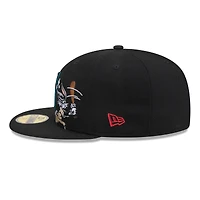 Casquette ajustée New Era 59FIFTY noire pour homme, motif Looney Tunes Bugs Bunny