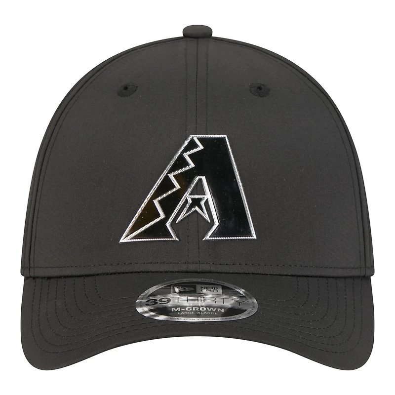 Men's New Era  Black Arizona Diamondbacks Metallic 39THIRTY M-Crown Flex Hat