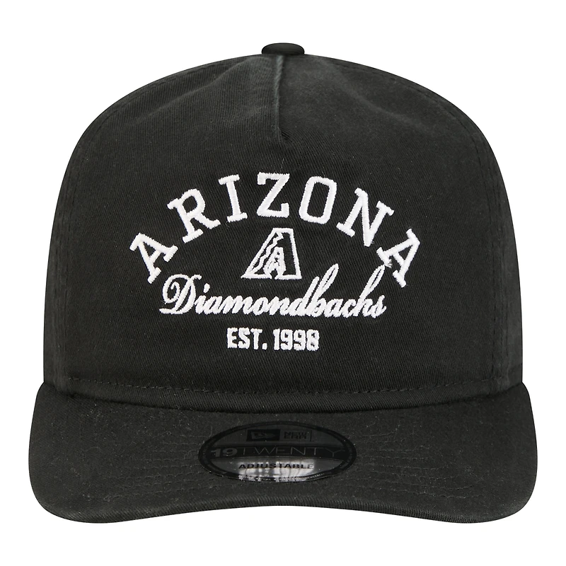 Casquette ajustable New Era Arizona Diamondbacks Stacked 19TWENTY noire pour homme