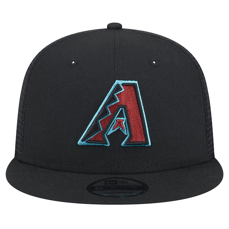Men's New Era Black Arizona Diamondbacks Team Color Trucker 9FIFTY Snapback Hat