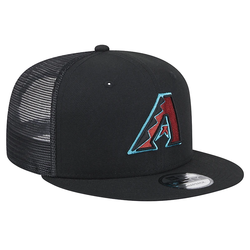 Men's New Era Black Arizona Diamondbacks Team Color Trucker 9FIFTY Snapback Hat