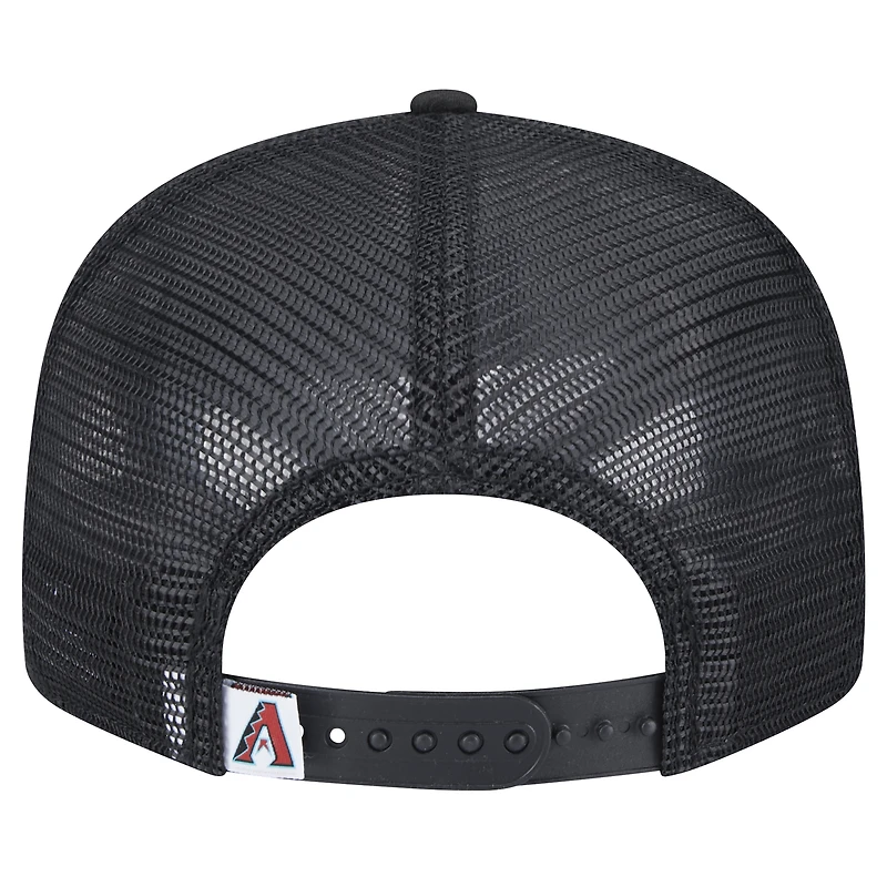 Men's New Era Black Arizona Diamondbacks Team Color Trucker 9FIFTY Snapback Hat