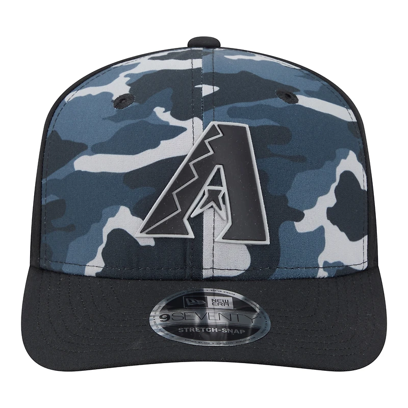 Men's New Era Black Arizona Diamondbacks Tonal Camo 9SEVENTY Stretch-Snap Hat