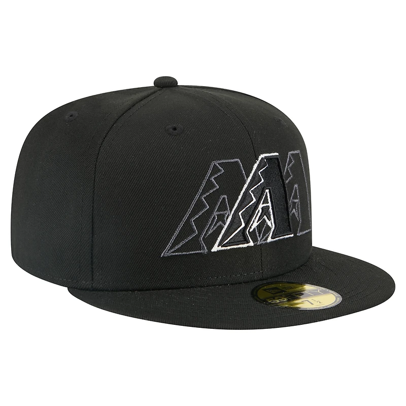 Casquette ajustée New Era noire Arizona Diamondbacks Tri-Hit 59FIFTY pour homme