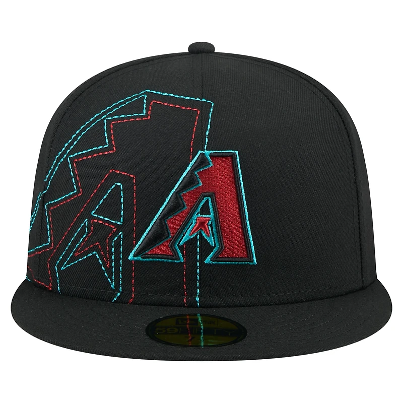 Men's New Era Black Arizona Diamondbacks Yarn Stitch 59FIFTY Fitted Hat