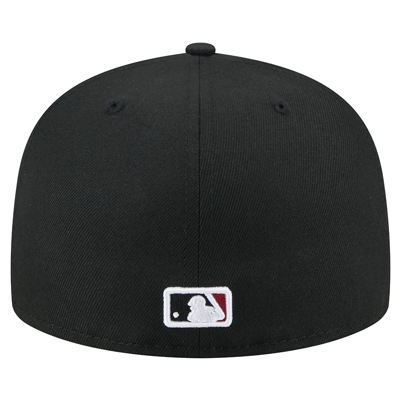 Men's New Era Black Arizona Diamondbacks Yarn Stitch 59FIFTY Fitted Hat