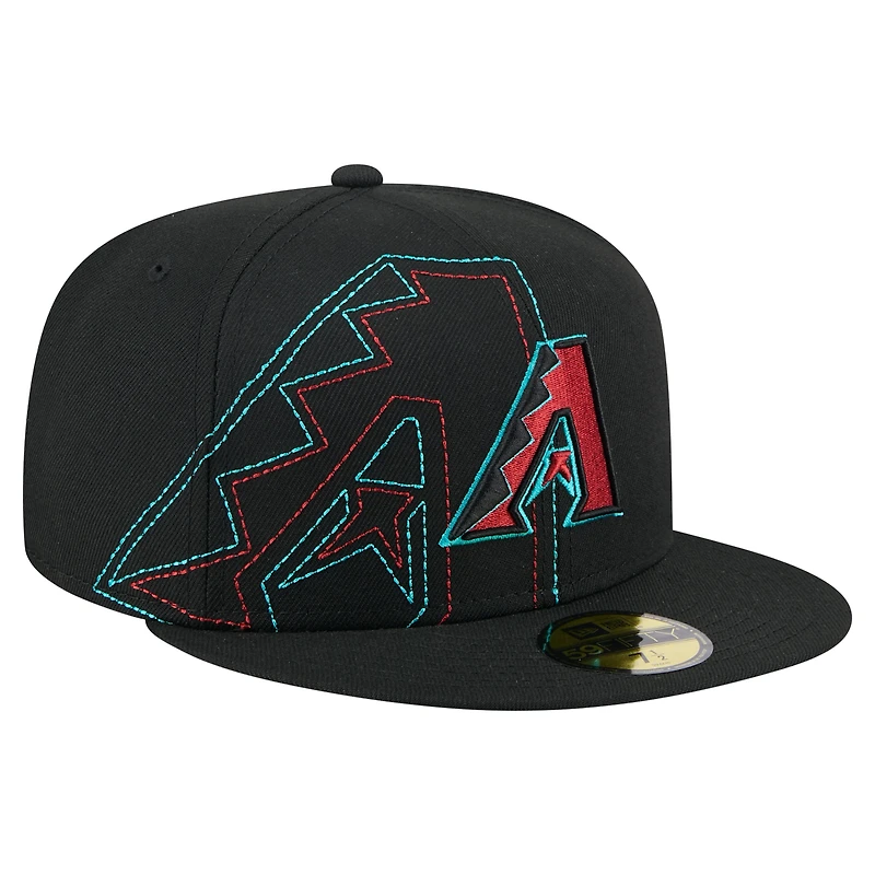 Casquette ajustée 59FIFTY noire New Era pour homme, Arizona Diamondbacks, à mailles en fil