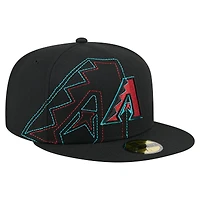 Casquette ajustée 59FIFTY noire New Era pour homme, Arizona Diamondbacks, à mailles en fil