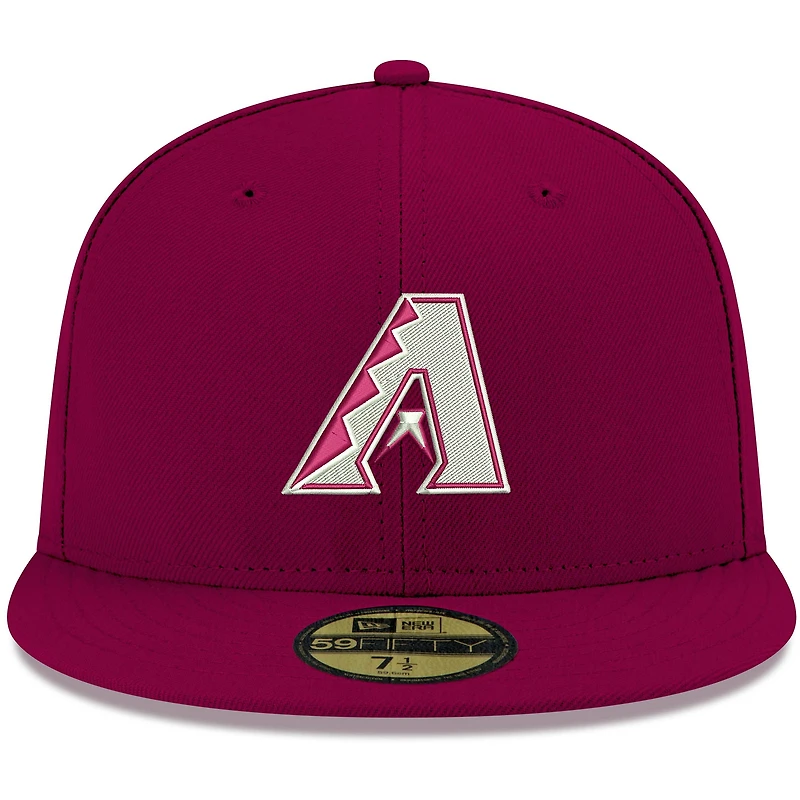 Men's New Era Cardinal Arizona Diamondbacks White Logo 59FIFTY Fitted Hat