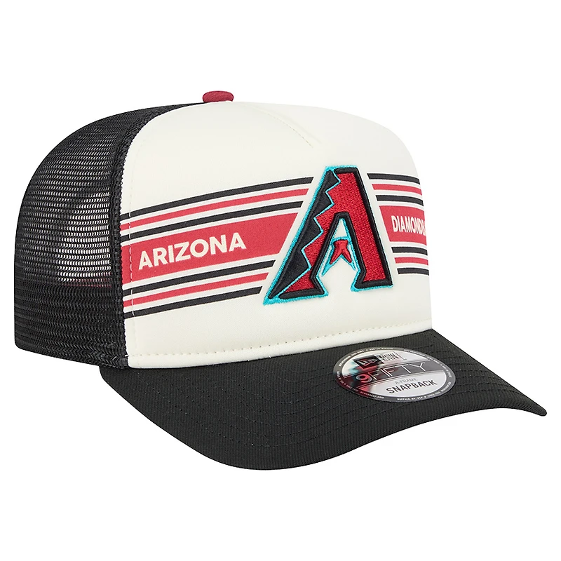 Casquette snapback A-Frame 9FIFTY Trucker pour homme New Era crème/noir Arizona Diamondbacks Banner
