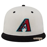 Casquette ajustée New Era 59FIFTY en velours côtelé bicolore crème/noir pour homme des Diamondbacks de l'Arizona