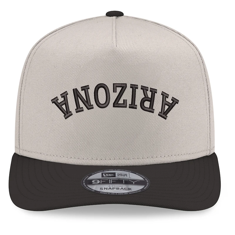 Casquette snapback New Era 9FIFTY à motif tête de mort et logo de la ville des Diamondbacks de l'Arizona, crème/noir
