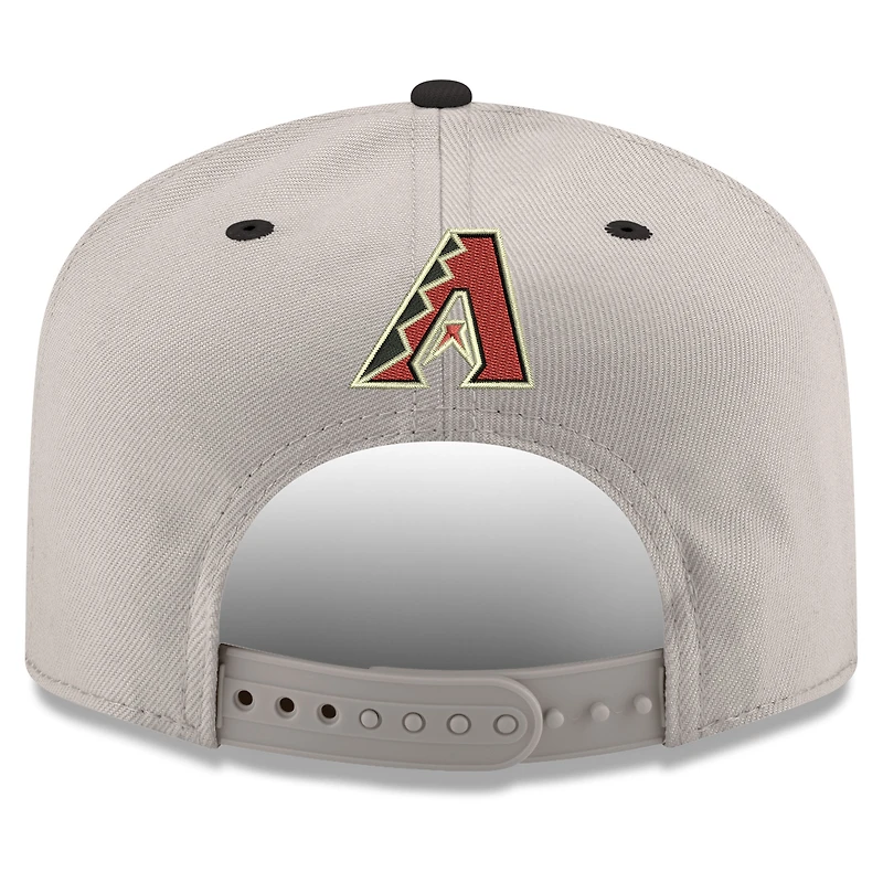Casquette snapback New Era 9FIFTY à motif tête de mort et logo de la ville des Diamondbacks de l'Arizona, crème/noir