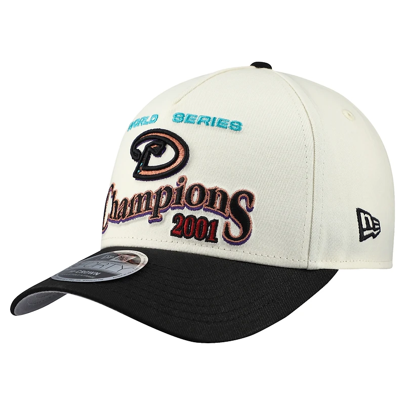 Casquette ajustable New Era 9FORTY M-Crown pour homme, crème/noir, Arizona Diamondbacks World Series